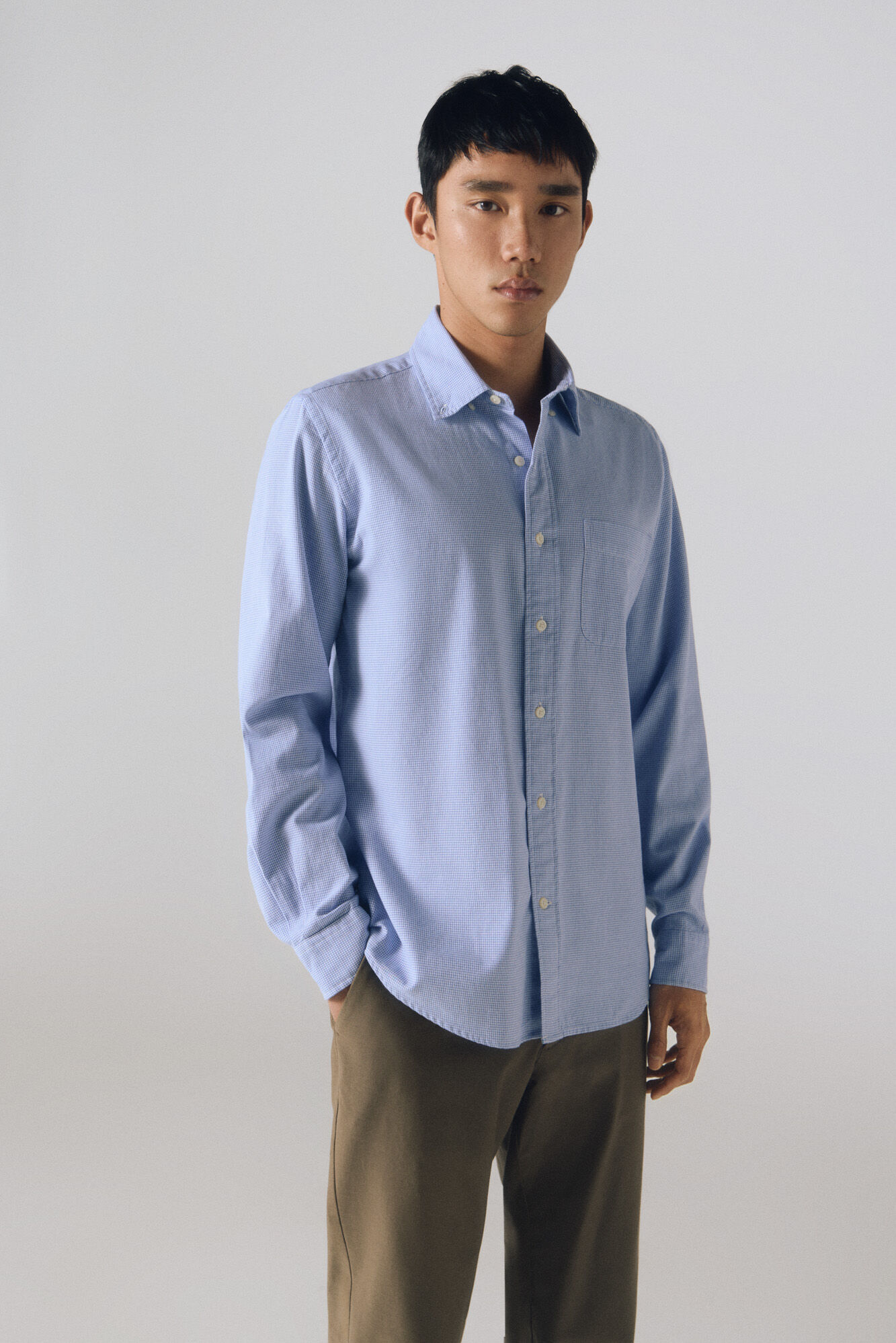 Camisa twill cuadros Camisas de hombre Cortefiel