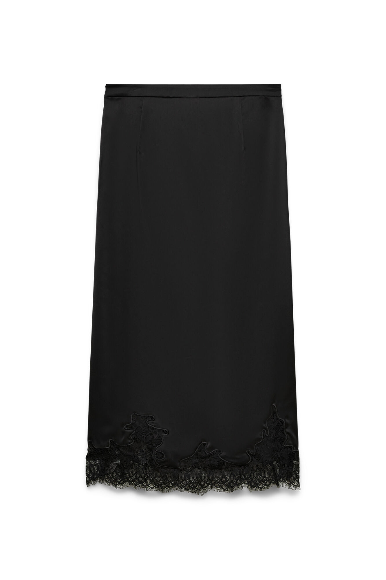 Vero Moda Saia midi acetinada com renda