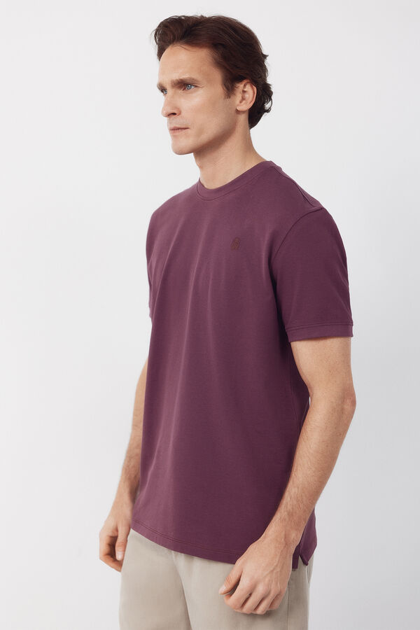 Cortefiel Piqu&eacute; basic T-shirt Pink