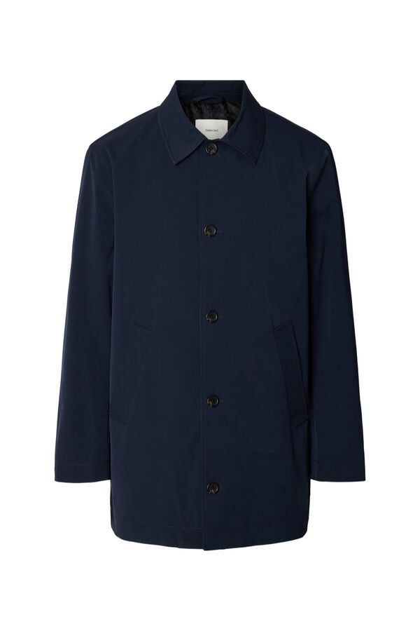 Selected Gabardina curta Azul