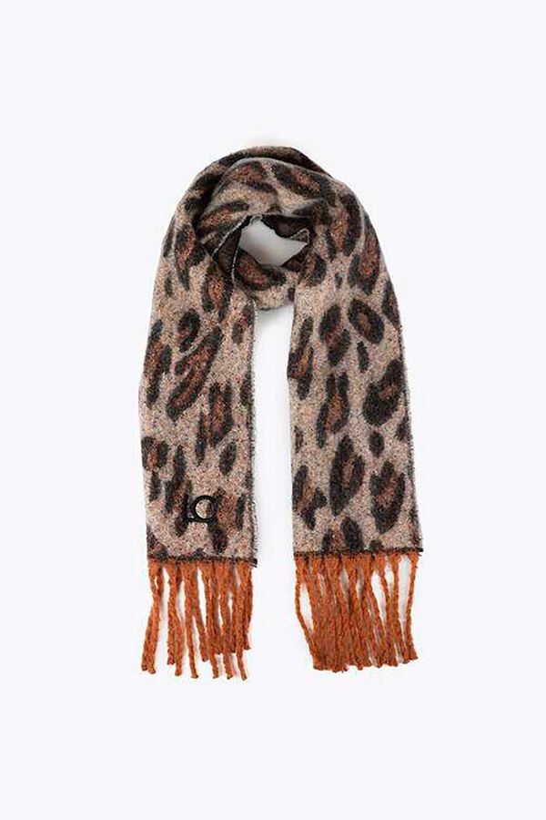 Lola Casademunt Cachecol animal print Castanho