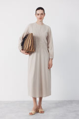 Cortefiel Embroidered dress Beige