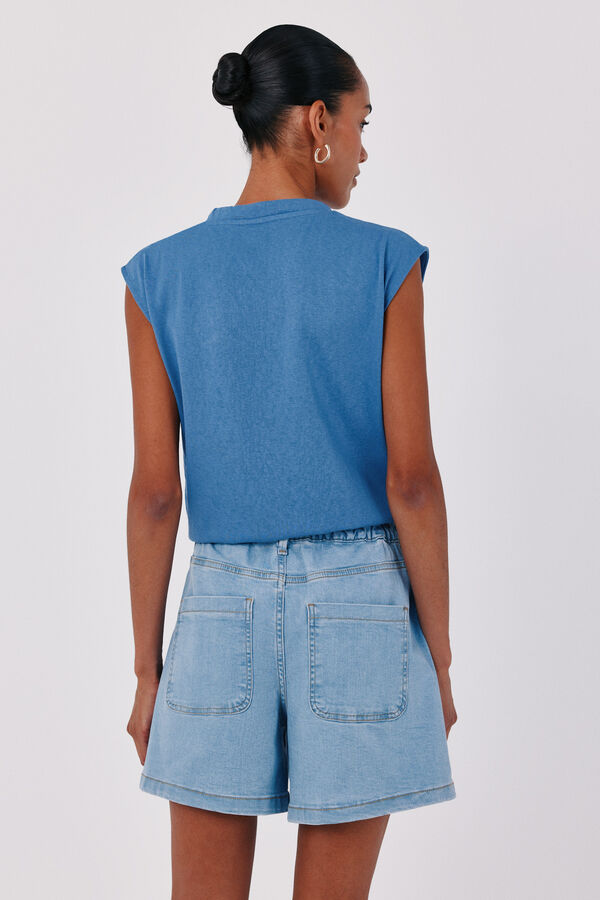 Cortefiel Scarf T-shirt Blue