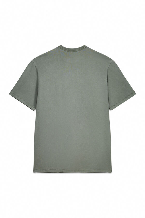 OOTO Camiseta básica con bordado avión Kaki