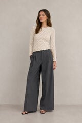 Vila T-shirt de renda floral Branco