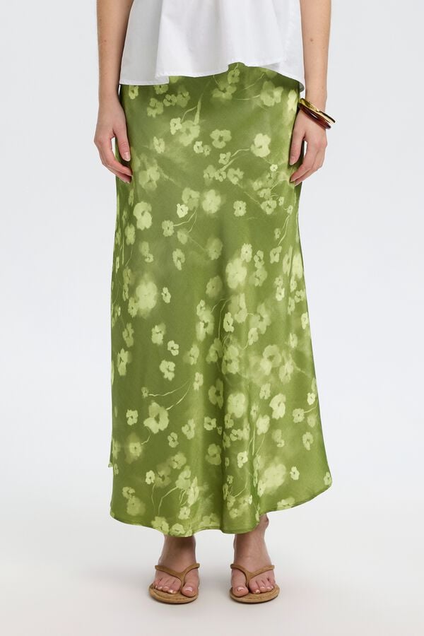 Selected Saia comprida estampada Verde