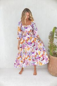 Jaase Vestido midi de manga comprida