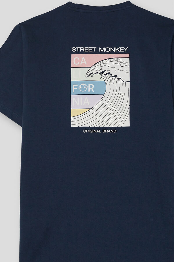 Street Monkey T-shirt manga curta Azul