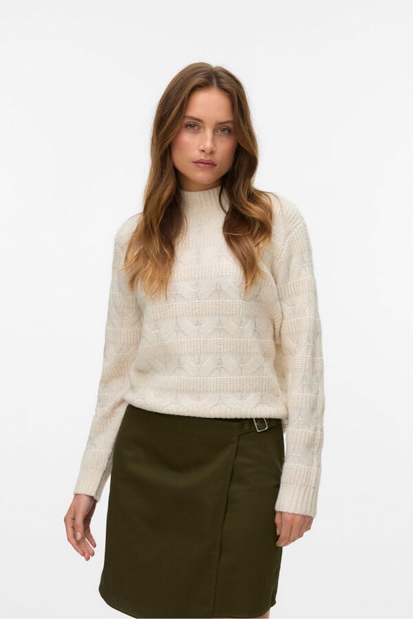 Vero Moda Camisola de malha de gola malha Cinzento