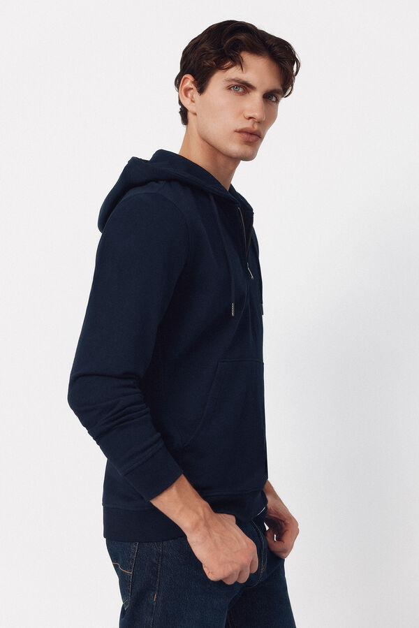 Cortefiel Sweatshirt with hood Navy