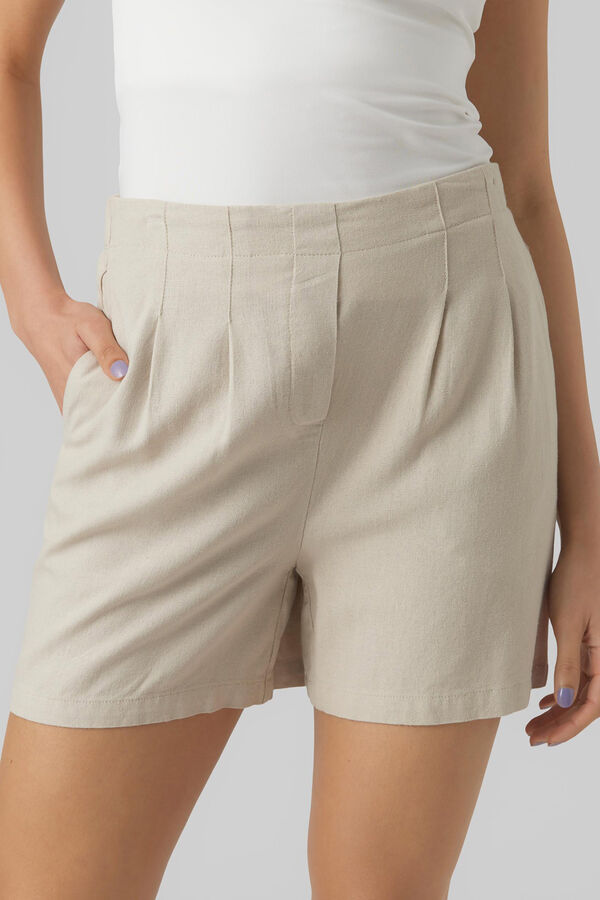 Cortefiel Women's lightweight shorts with elasticated waistband Grey