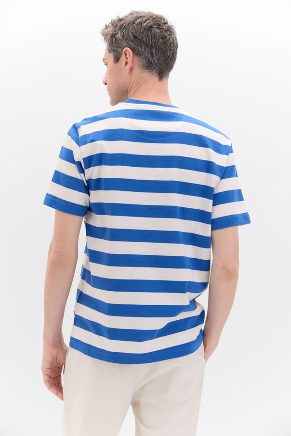 Cortefiel Striped T-shirt Blue