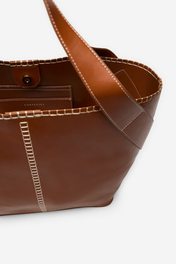 Cortefiel Basket with stitching Brown