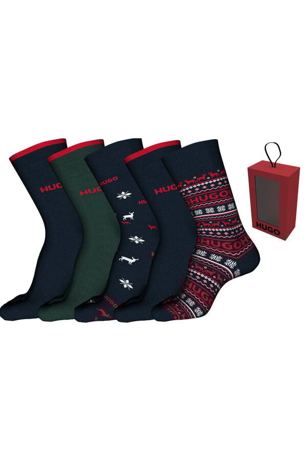 HUGO Pack 5 pares de calcetines Gris oscuro