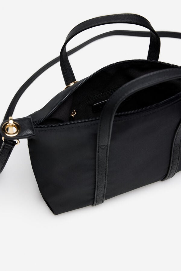 Cortefiel Basic nylon bag Black
