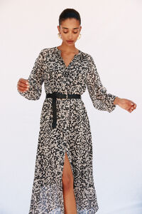 Cortefiel print shirt dress with belt