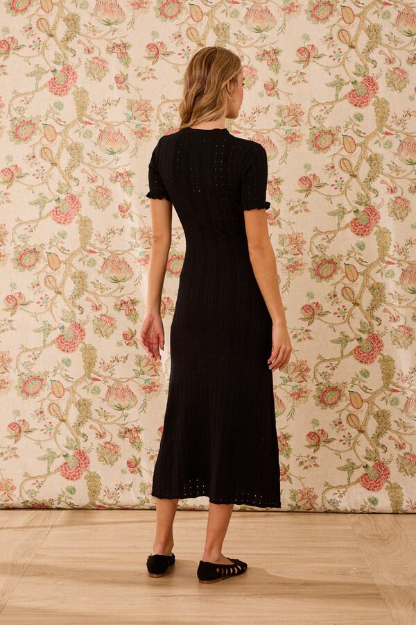 Pol&iacute;n Et Moi Vestido de malha Stella Preto