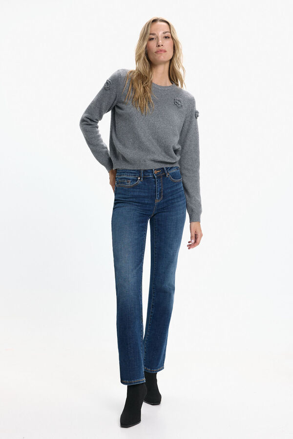 Vero Moda Jersey de punto cuello redondo Gris