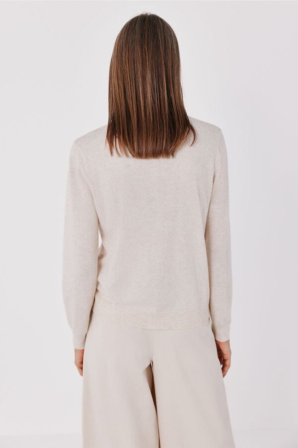 Cortefiel Polo shirt with appliqu&eacute; Ivory
