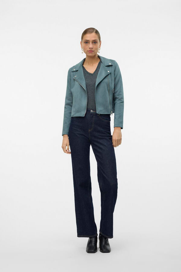 Vero Moda Blus&atilde;o em camur&ccedil;a com tachas Verde