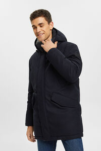 Cortefiel Subtly quilted coat with wool Navy