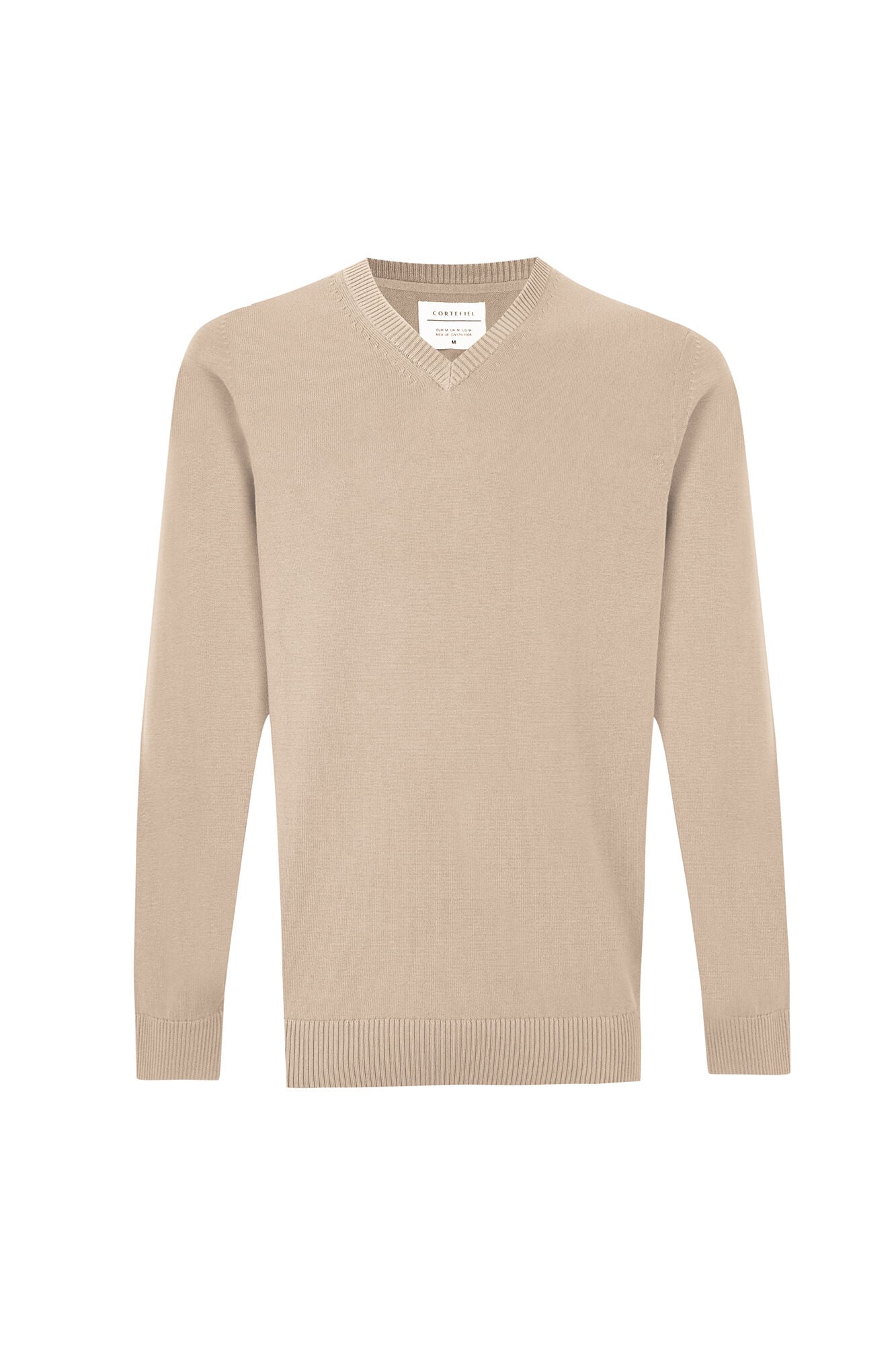 Cortefiel Cotton fine knit V-neck jumper
