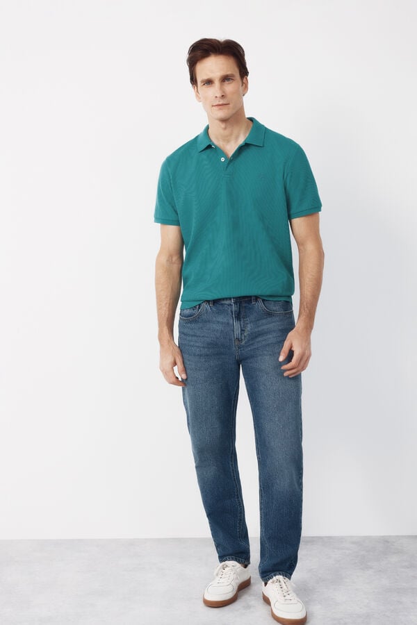 Cortefiel Polo shirt link structure Green