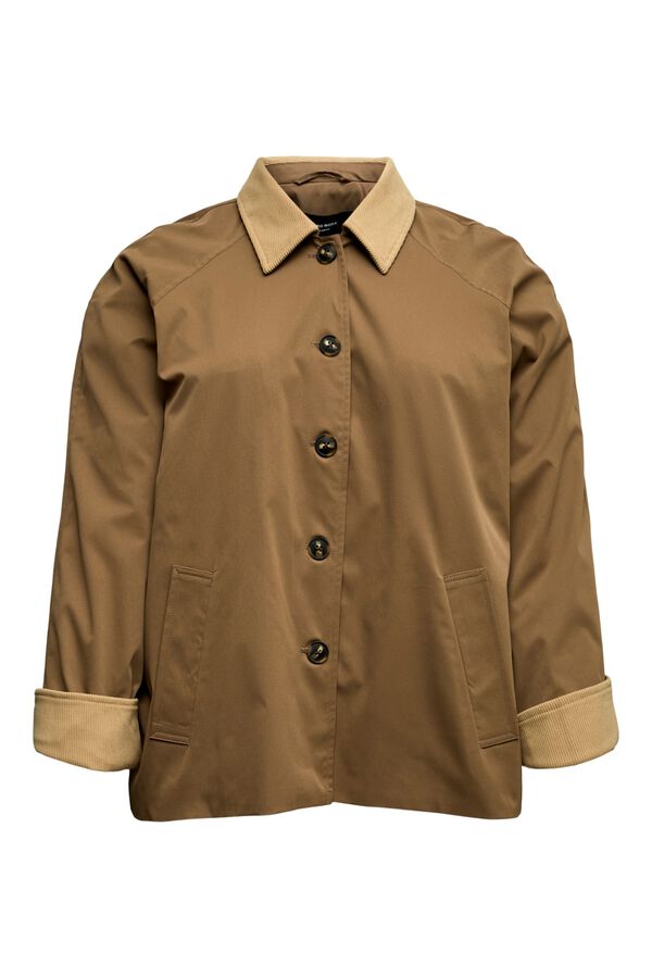 Vero Moda Curve Casaco gola de contraste tamanho grande Castanho