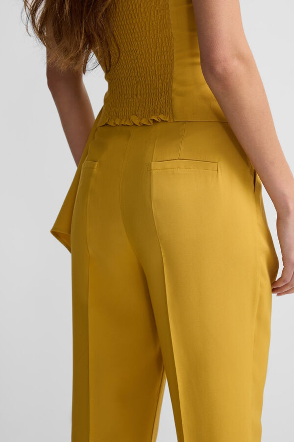 Silbon Calças plissadas Amarelo
