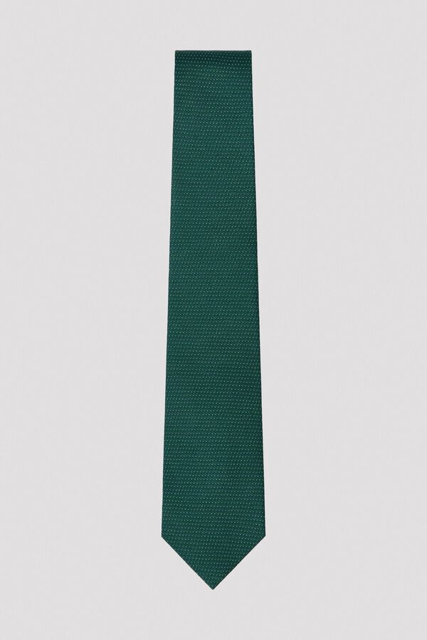 Cortefiel NATURAL silk tie Dark green