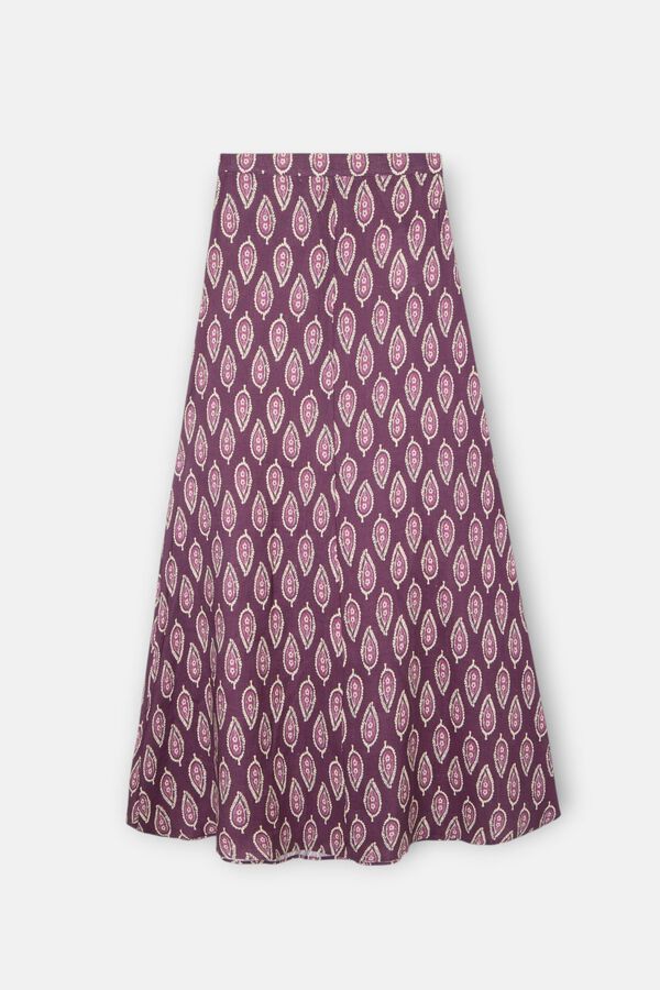 Silbon Long printed skirt Printed red