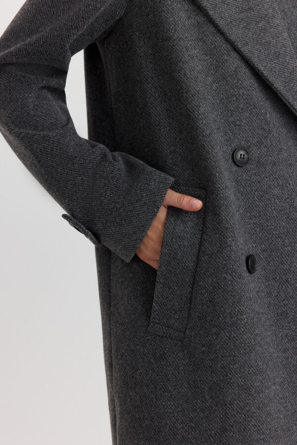 Vero Moda Sobretudo comprido cruzado Cinzento