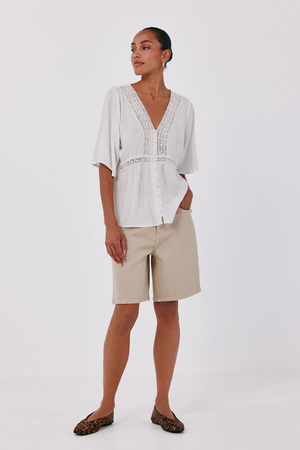 Cortefiel Lace blouse White