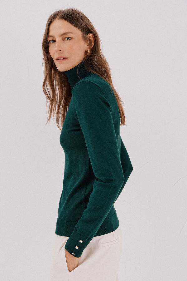 Cortefiel Jersey cuello vuelto Verde