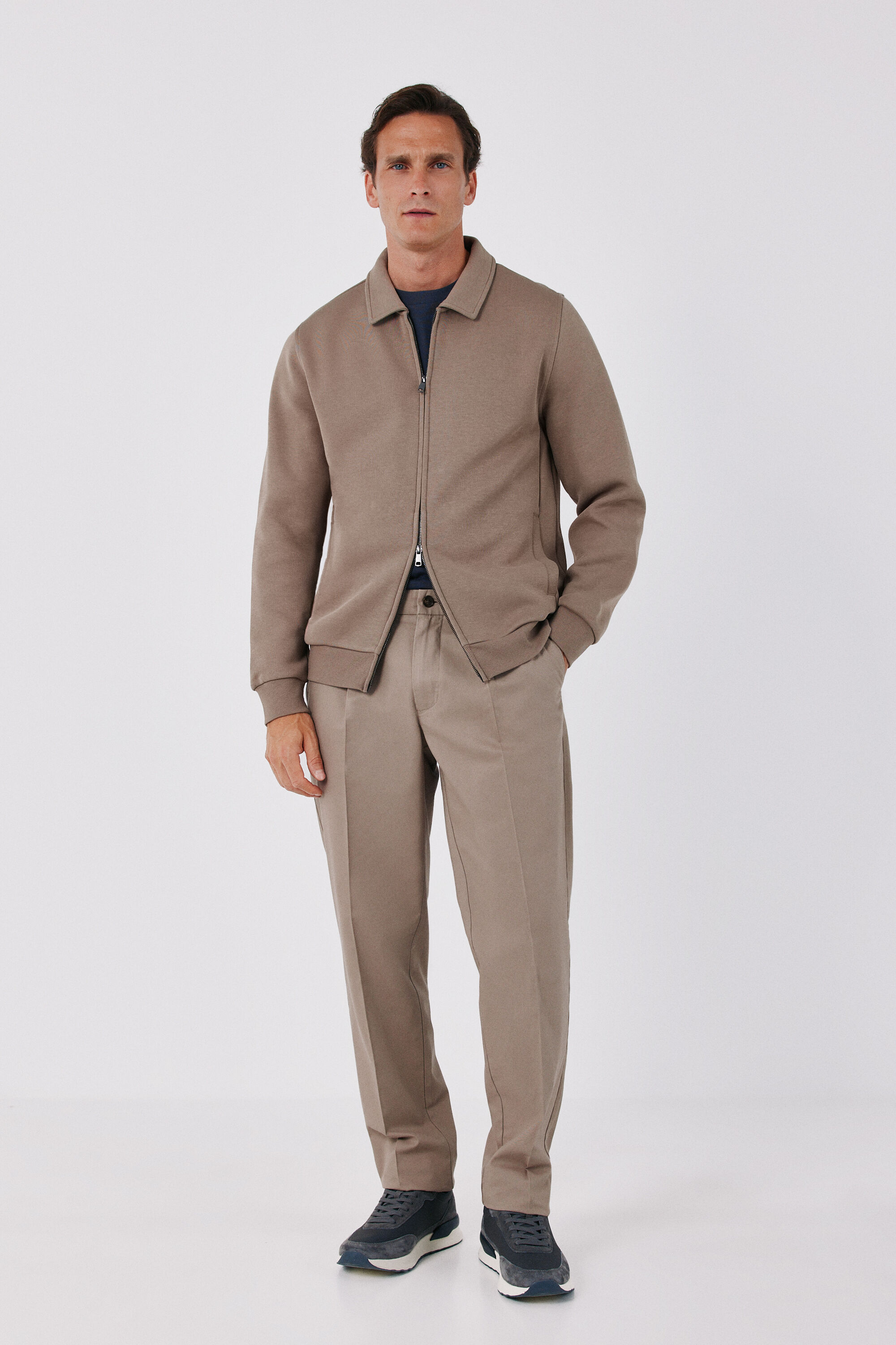 Cortefiel Polo neck neoprene cardigan