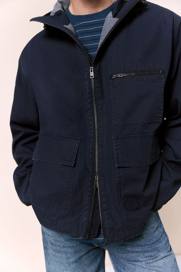 OOTO Short hooded parka Blue