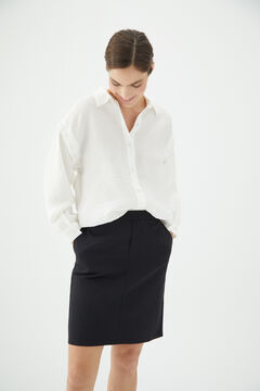 Cortefiel Straight skirt with elasticated waist Black