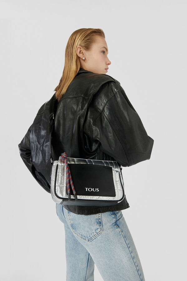 Tous Bandolera mediana plateada TOUS Empire Padded Gris