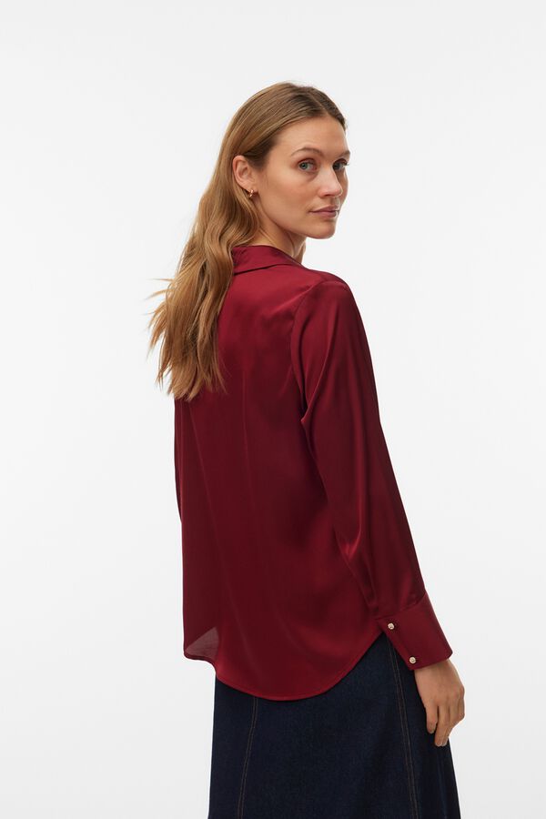 Vero Moda Camisa de cetim fluida Vermelho