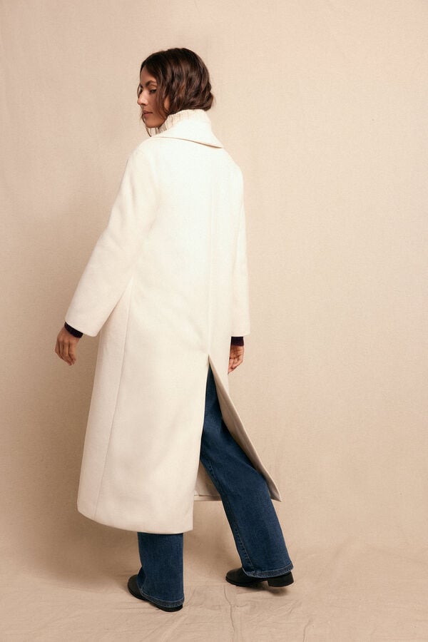 Slowlove Abrigo largo con cuello esmoquín Marfil