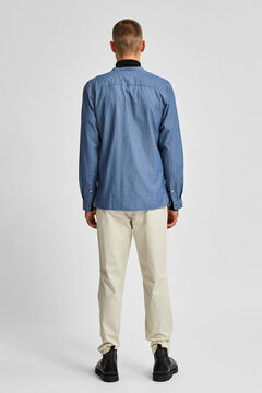 Cortefiel Organic mandarin shirt Blue&nbsp;jeans