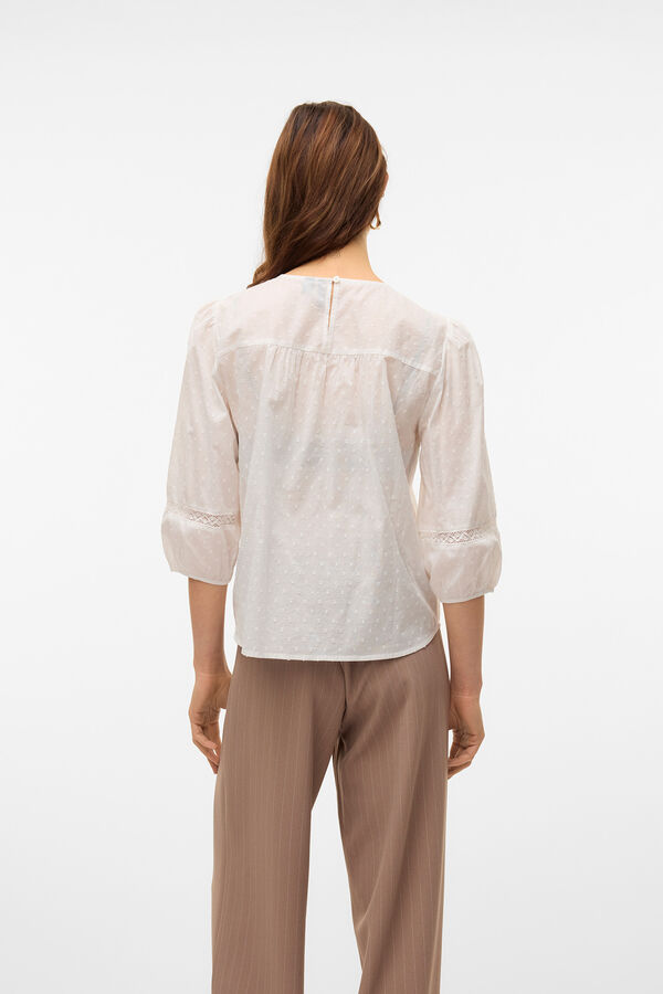 Vero Moda Manga plumeti manga 3/4 Branco