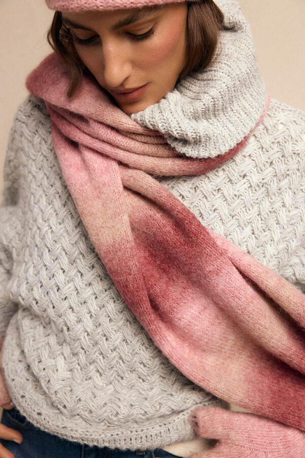 Slowlove Bufanda gruesa rayas Rosa