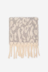 Cortefiel Thick leopard scarf Printed grey