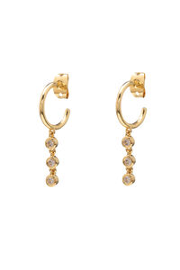Cortefiel FRAU hoop earrings - Crystal - Gold Gold
