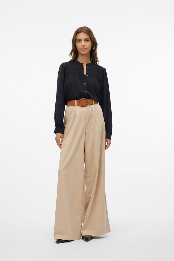 Vero Moda Camisa de manga comprida com aberturas  Preto