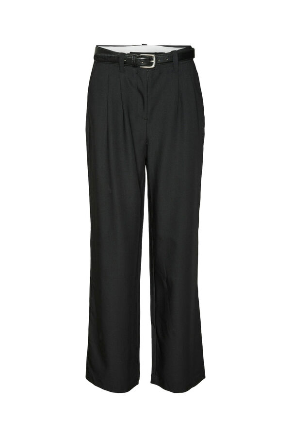 Vero Moda Pantal&oacute;n de vestir con cintur&oacute;n Negro
