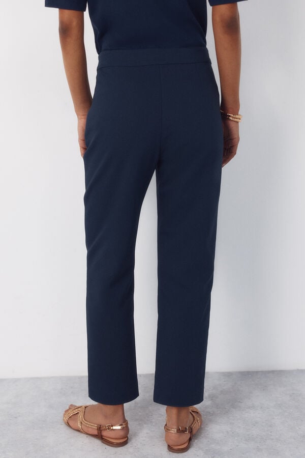 Cortefiel Cal&ccedil;as bot&otilde;es dourados Azul