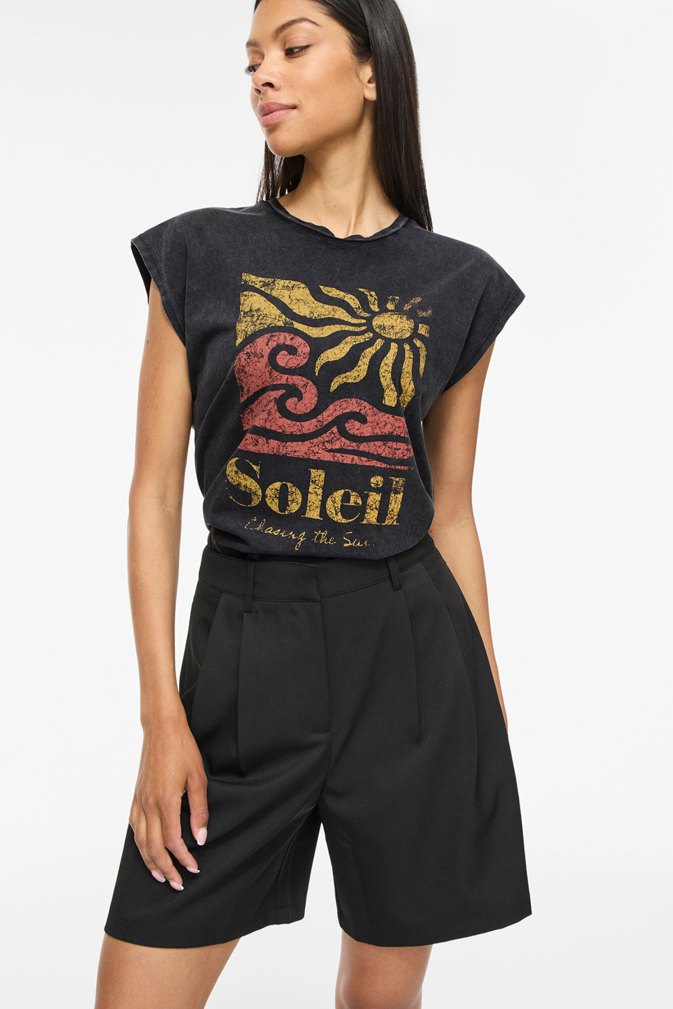 Vila Camiseta vintage con estampado