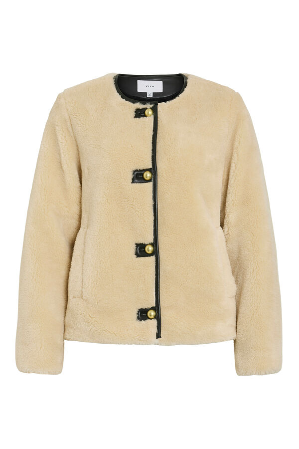 Vila Casaco com efeito borrego de sobretudo Cinzento